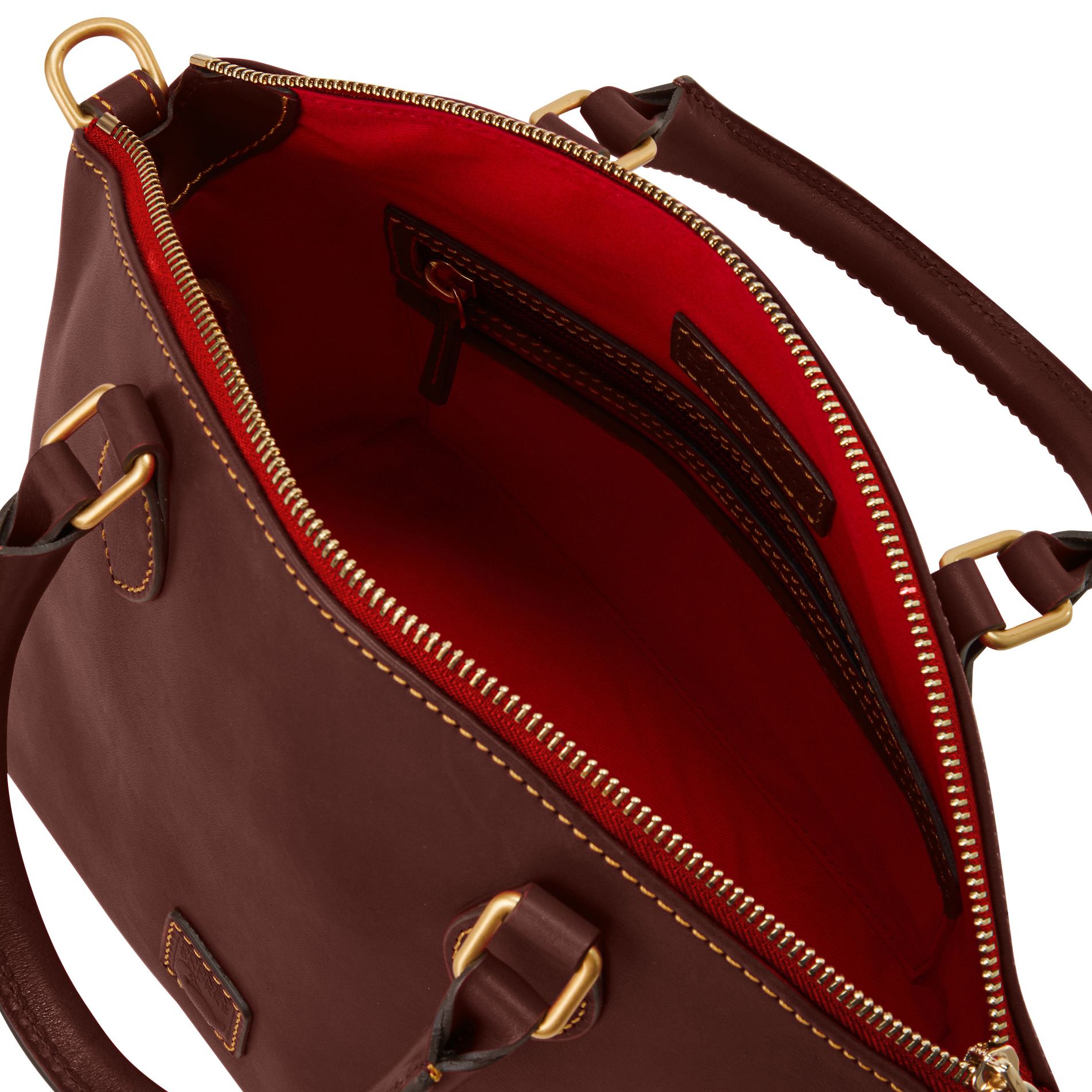 Dooney & Bourke Borsa a mano, Pebble Grain Small Zip Satchel, Corteccia, Taglia unica