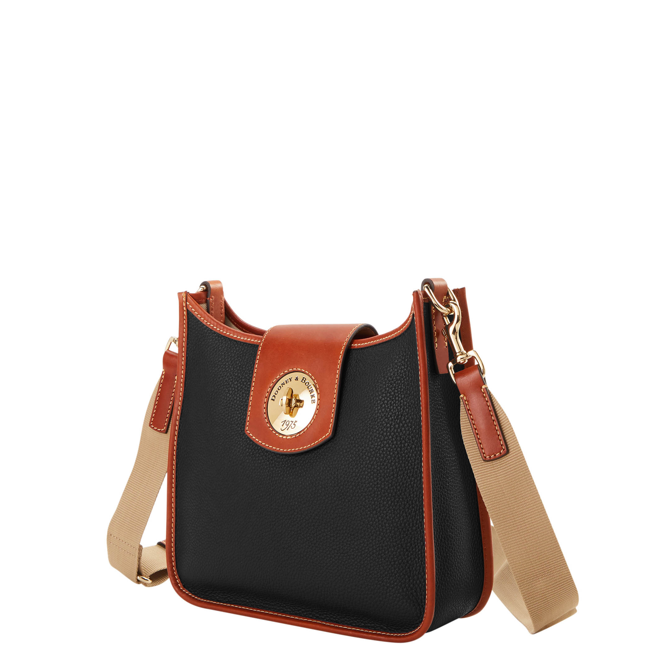 Dooney & Bourke Pebble Turnlock Messenger 28 | Black | eBay