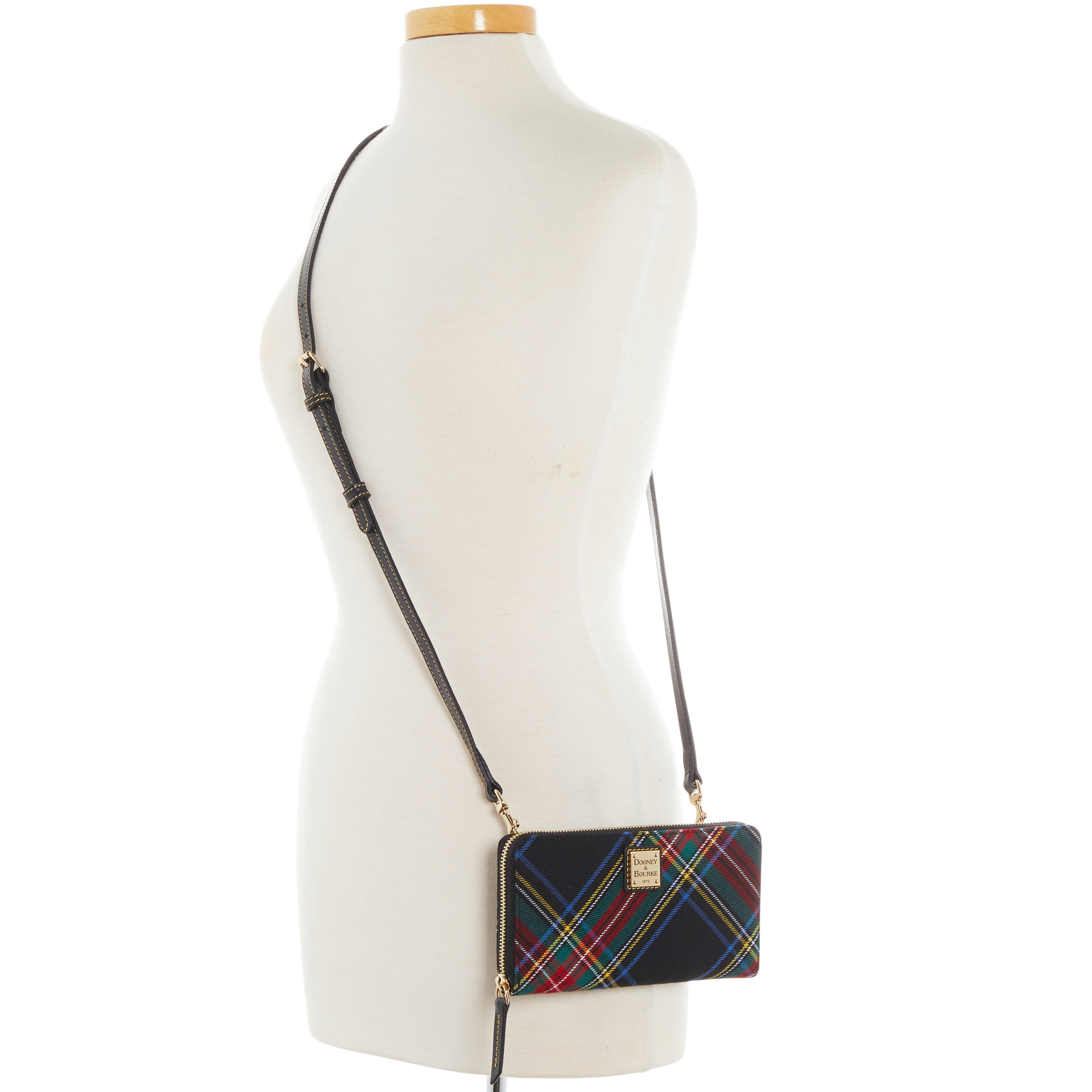 Dooney & Bourke Tartan Large Zip Around Wristlet Crossbody