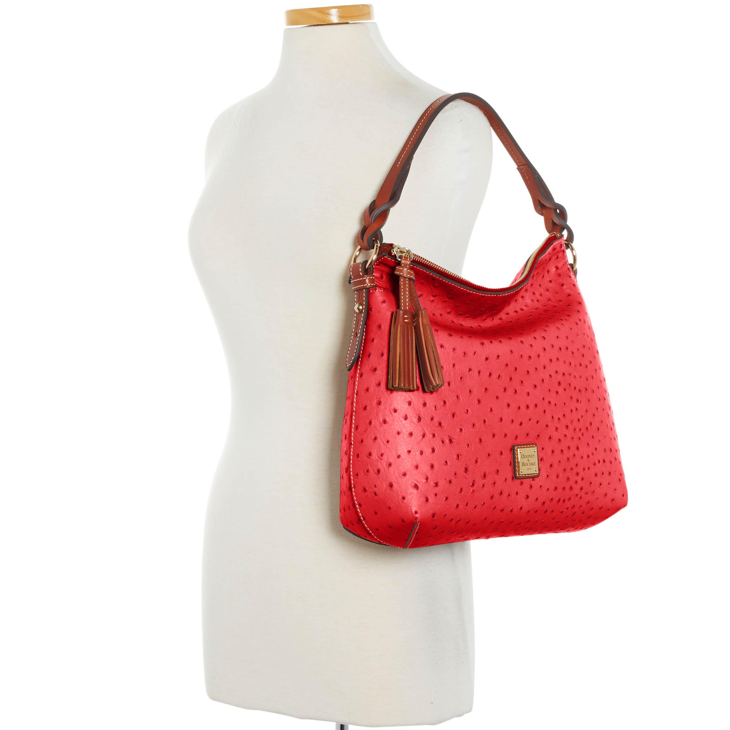 Dooney & Bourke Ostrich Twist Strap Hobo | Burgundy | eBay Dooney & Bourke Red Vintage Ostrich Hobo Bag main image 0
