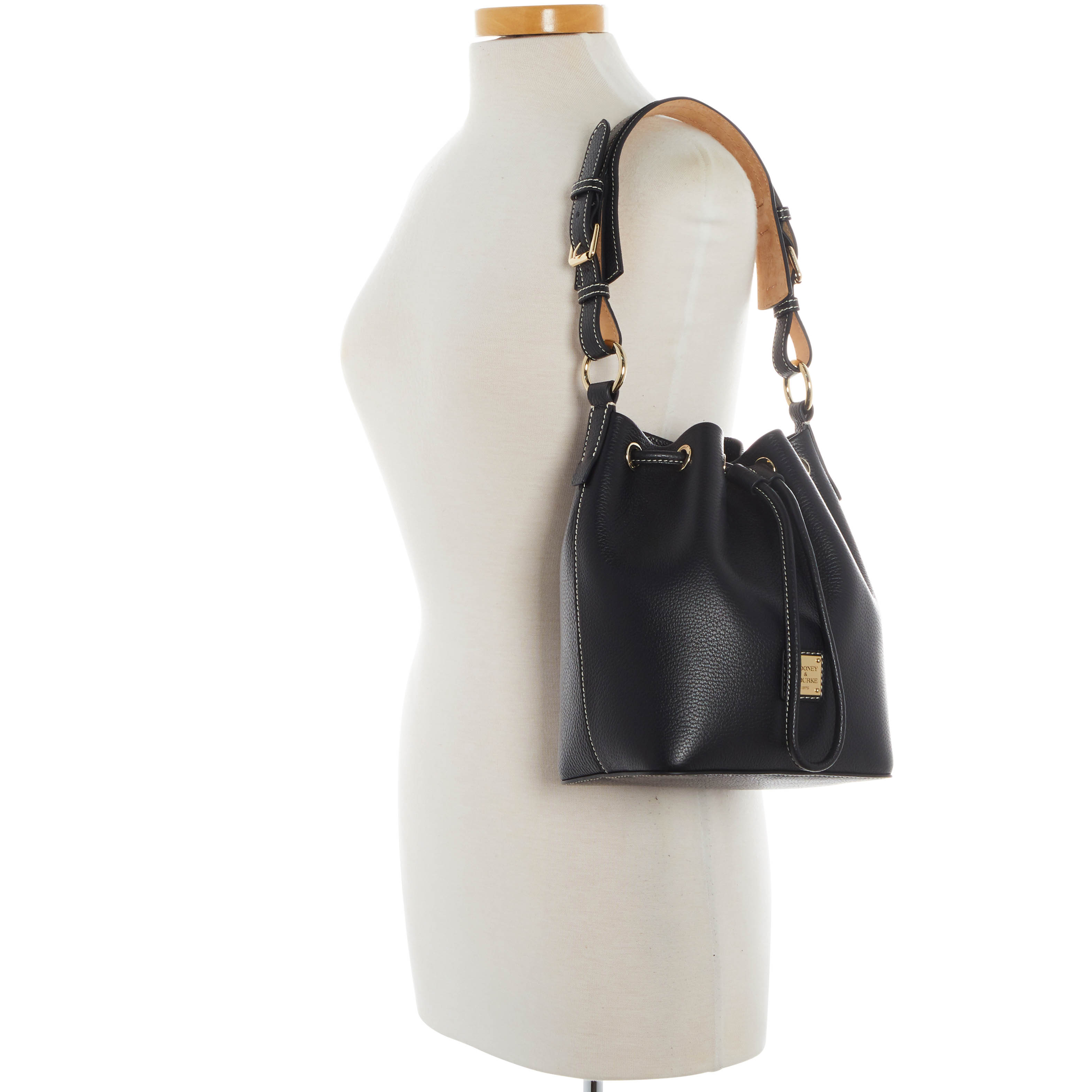 Dooney & Bourke Lucca Leather Small Drawstring | Black