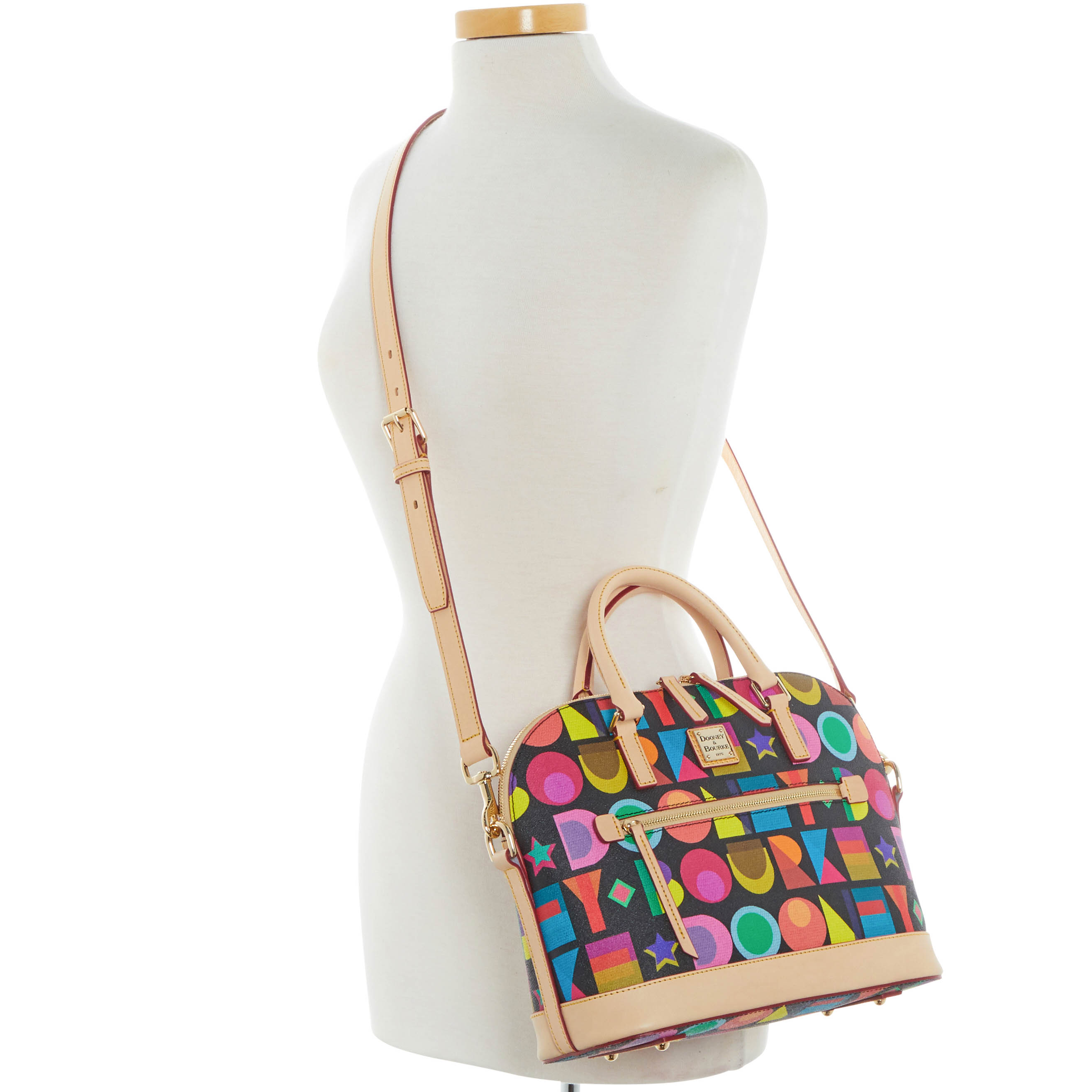 Dooney & Bourke Art Deco Domed Zip Satchel - Picture 1 of 5